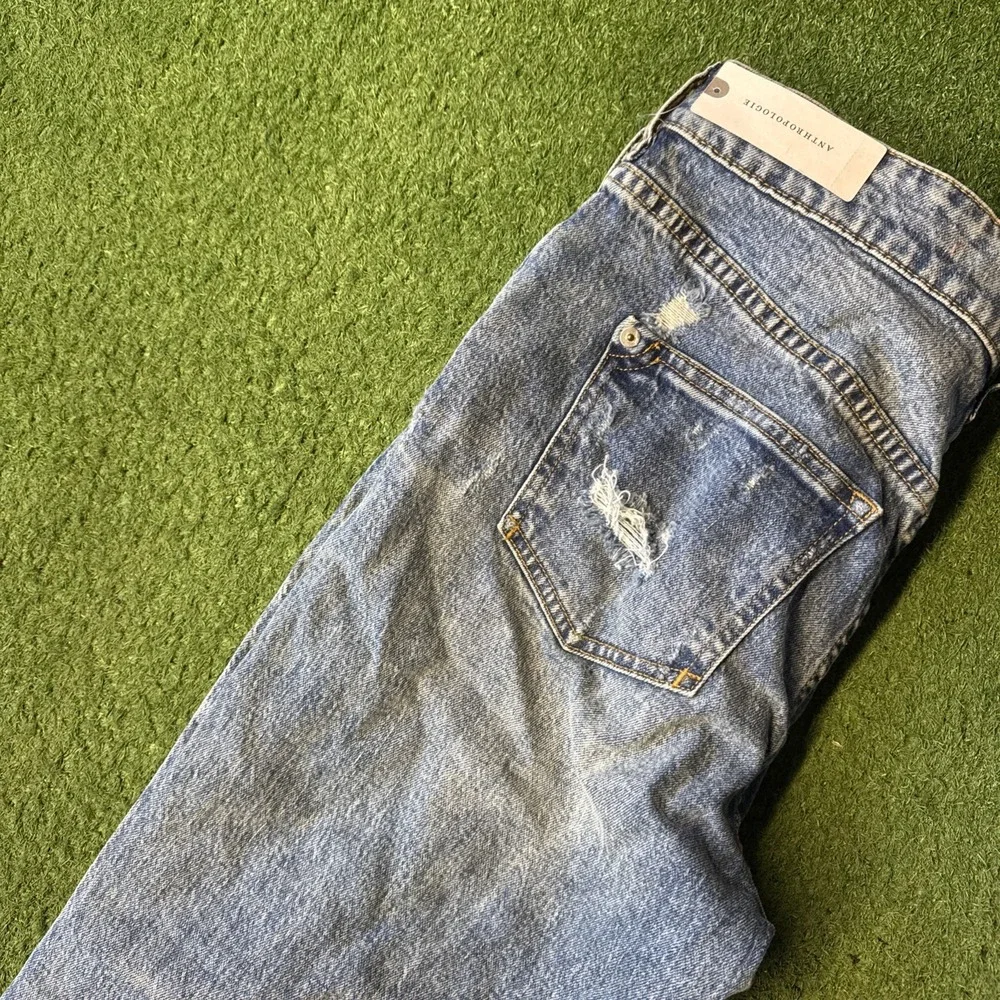 Anthropologie Pilcro Women's US 26 The Split Straight Jean Dark Wash Denim NEW‎